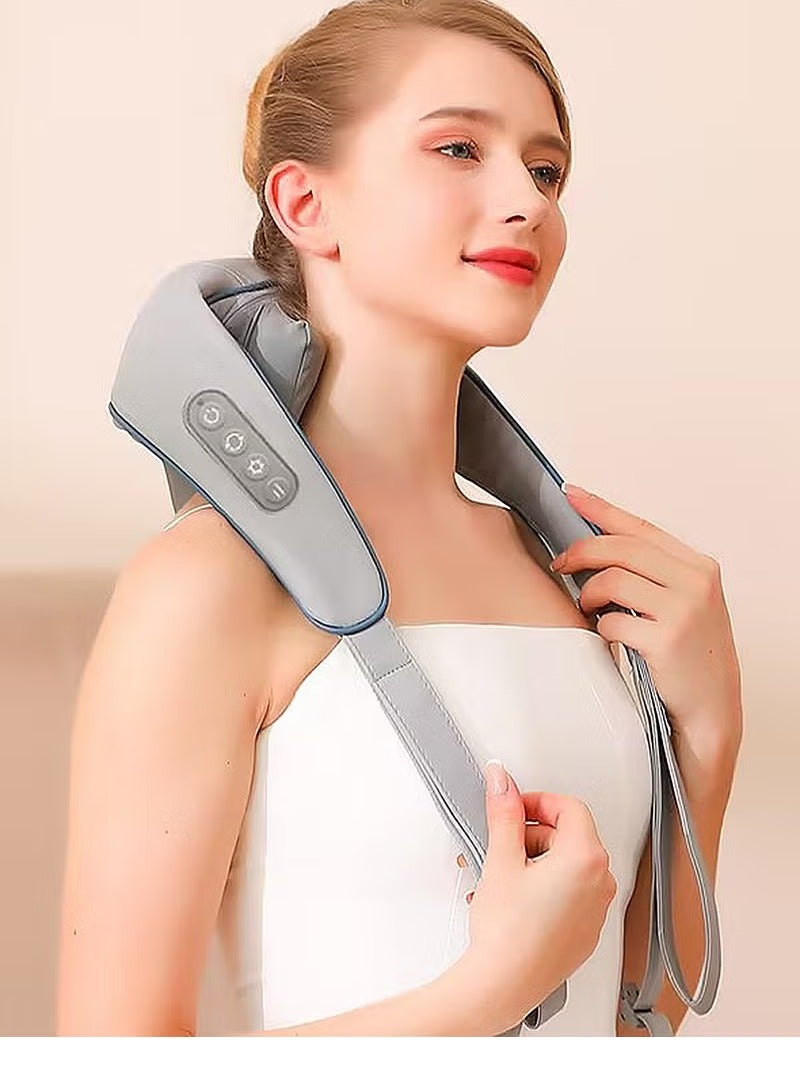 Electric Shiatsu Shoulder and Neck Massager Infrared Heated Kneading Massage Shawl Trapezoidal Massage Hands Free - Image 1