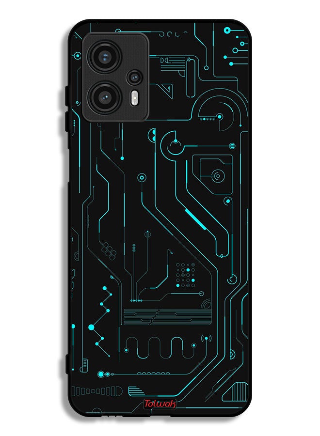 Tolwak Motorola Moto G13 Protective Case Cover Digital Art Circuits Minimalism Multiple Display - Image 1