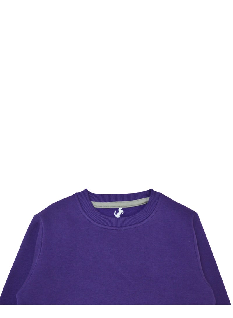 هورس بولو سويت شيرت للاطفال سادة , موف - Image 3