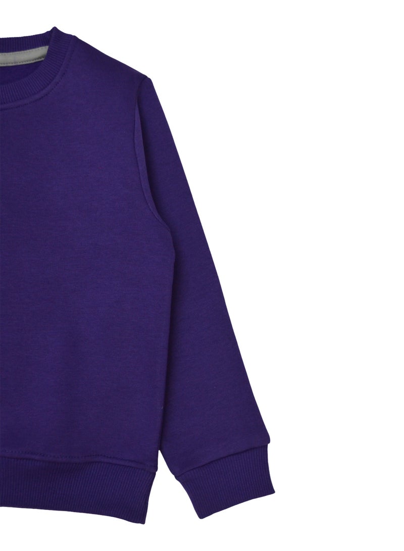 هورس بولو سويت شيرت للاطفال سادة , موف - Image 4