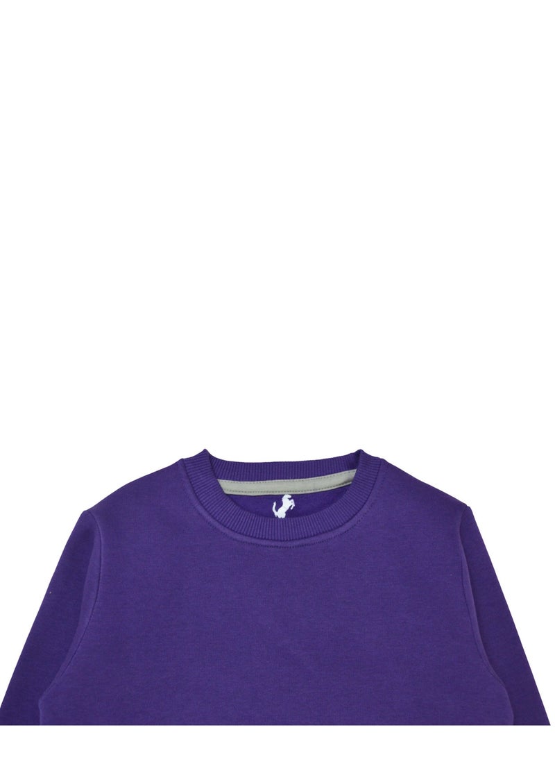 هورس بولو سويت شيرت للاطفال سادة , موف - Image 4