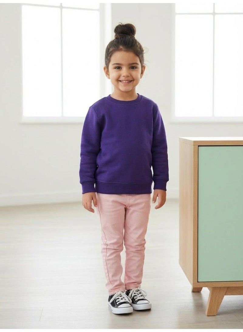 هورس بولو سويت شيرت للاطفال سادة , موف - Image 1