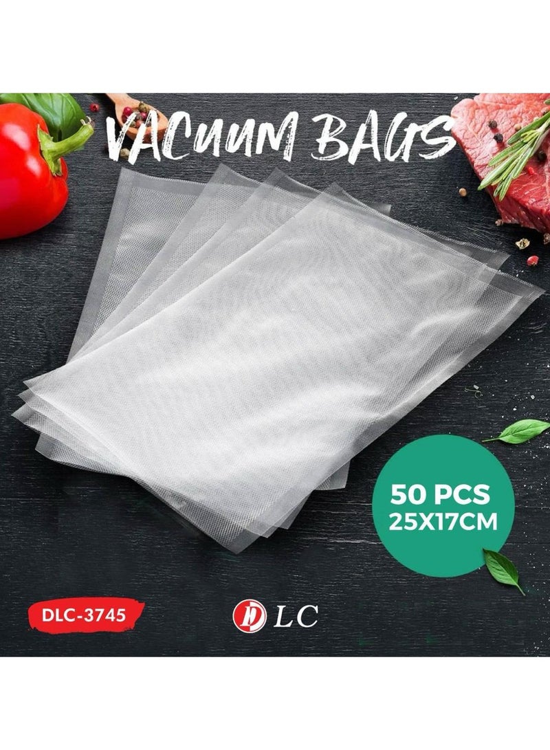 دي إل سي  أكياس مفرغة من الهواء مثالية لتحضير الطعام واستخدامها في الفريزر 25×17 سم - 50 قطعة