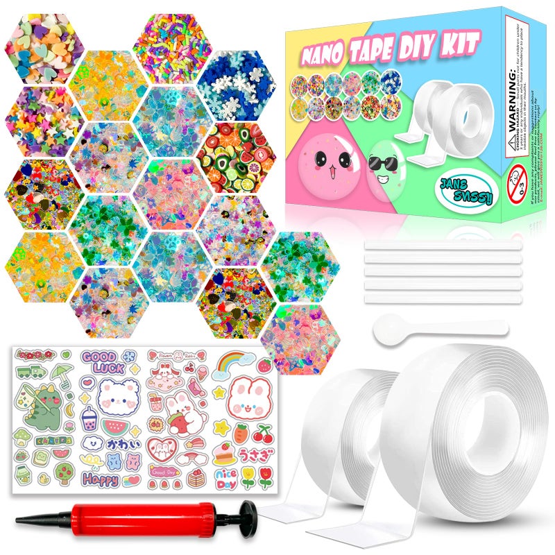 JANESVISSY Nano Tape Bubble Kit Nano Squishy Making kit Tape Bubbles Arts and Craft DIY Stress Ball Making kit and Crafts for Kids Ages 812 Year Bubble Craft Kit Toys 2PCS 212 - Image 2