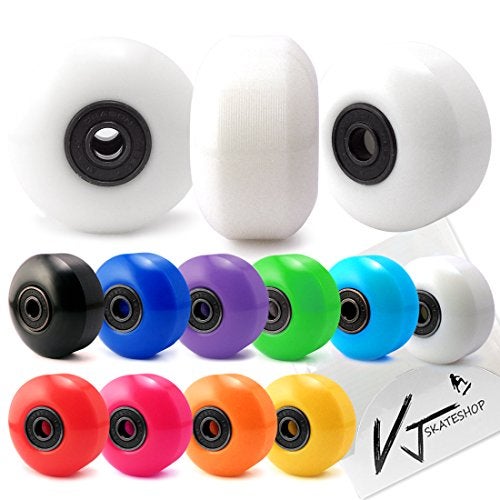 VJ 5.0 Skateboard Trucks (Silver), Skateboard Wheels 52mm, Skateboard Bearings, Skateboard Pads, Skateboard Hardware 1" (52mm White) - Image 4