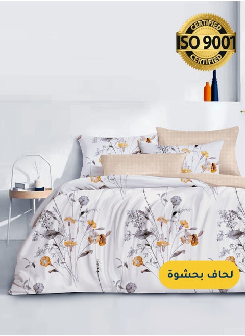 Microfiber Printed Comforter Sets, Fits 120 x 200 cm Single Size Bed, 4 Pcs, With Soft Filling, Celine Series