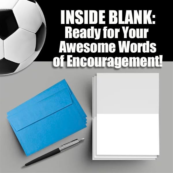 Play Strong Soccer Thank You Note Cards 12-Pack (4.25"x5.5") Illustrated Sports Powercard Note Card Set 12-Pack Perfect for Soccer Players, Coaches, Fans and Fanatics - They'll Love 'Em! - Image 3