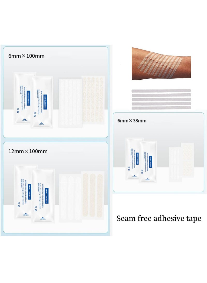 6 Pack Steri Strip Skin Wound Closures Strips, Breathable Strips Hold Small Wounds Firmly Closed, - 28 Wound Closures - Image 1