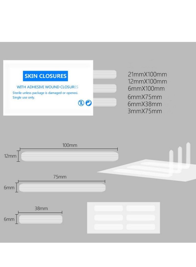 6 Pack Steri Strip Skin Wound Closures Strips, Breathable Strips Hold Small Wounds Firmly Closed, - 28 Wound Closures - Image 2