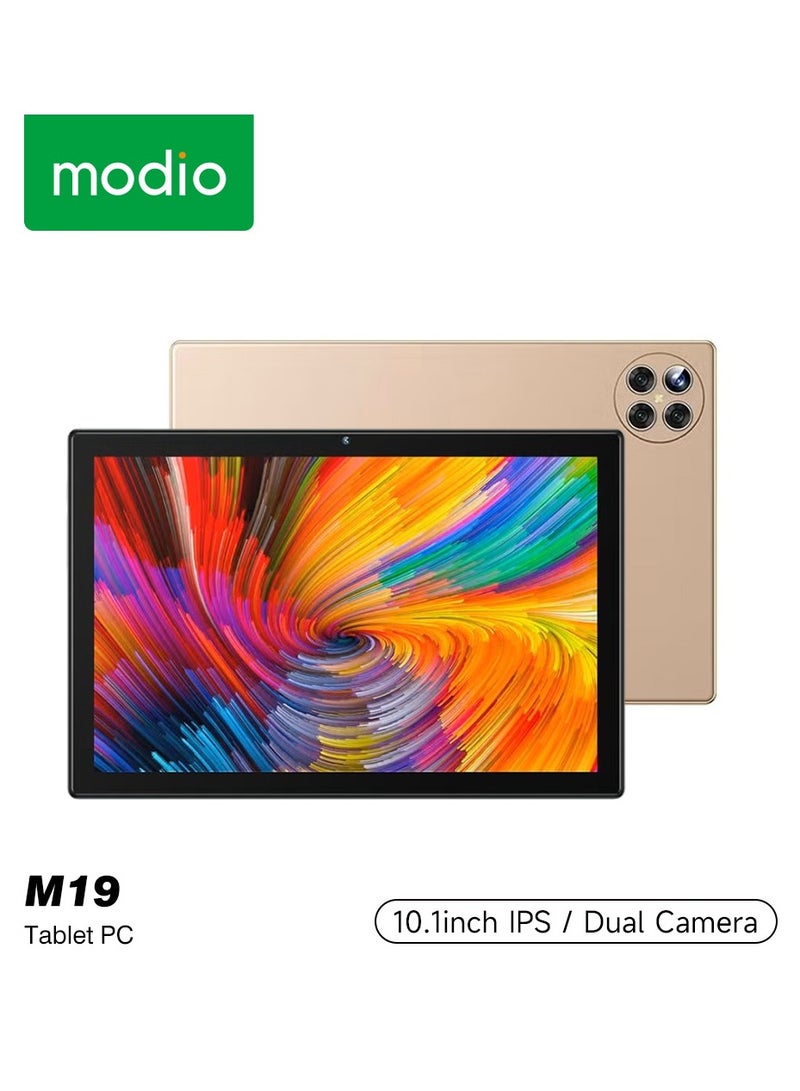 modio M19 Smart Android Tablet 10-Inch Display Dual SIM Gold 8GB RAM 512GB 5G With Bluetooth Keyboard - Middle East Version - Image 1