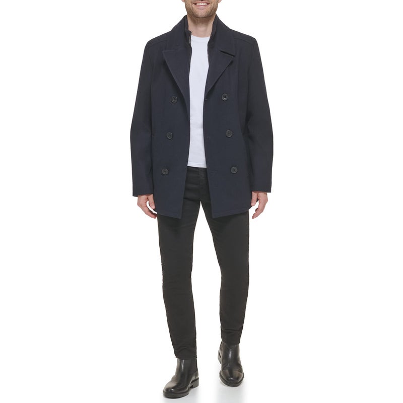 Kenneth Cole Men's Wool Top Coat, PEA COAT CHARCOAL, XX-Large - Image 1