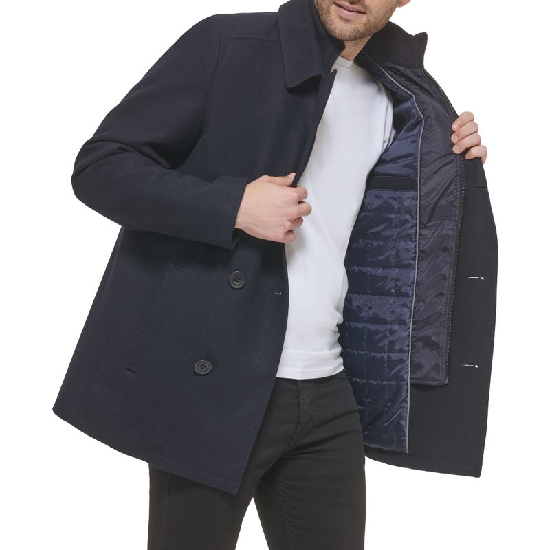 Kenneth Cole Men's Wool Top Coat, PEA COAT CHARCOAL, XX-Large - Image 2