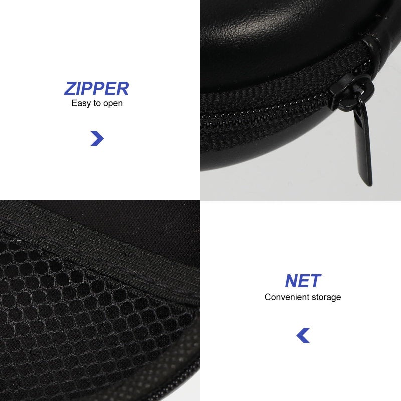 Black EVA Waterproof Headphone Case Travel Organizer with Anti Lost Storage Bag - Image 4