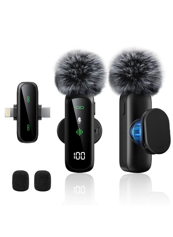Kingone Wireless Lavalier Microphone for  iPhone Android Camera Plug-Play, Noise Cancellation Mini Condenser for Video Audio Recording - Image 1