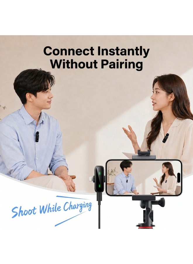 Kingone Wireless Lavalier Microphone for  iPhone Android Camera Plug-Play, Noise Cancellation Mini Condenser for Video Audio Recording - Image 2
