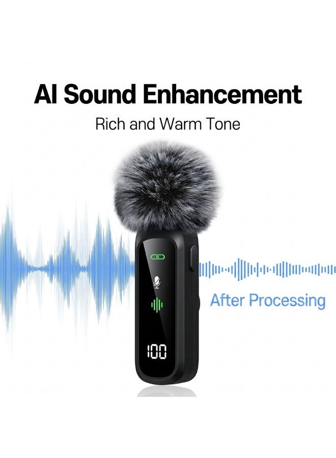Kingone Wireless Lavalier Microphone for  iPhone Android Camera Plug-Play, Noise Cancellation Mini Condenser for Video Audio Recording - Image 4