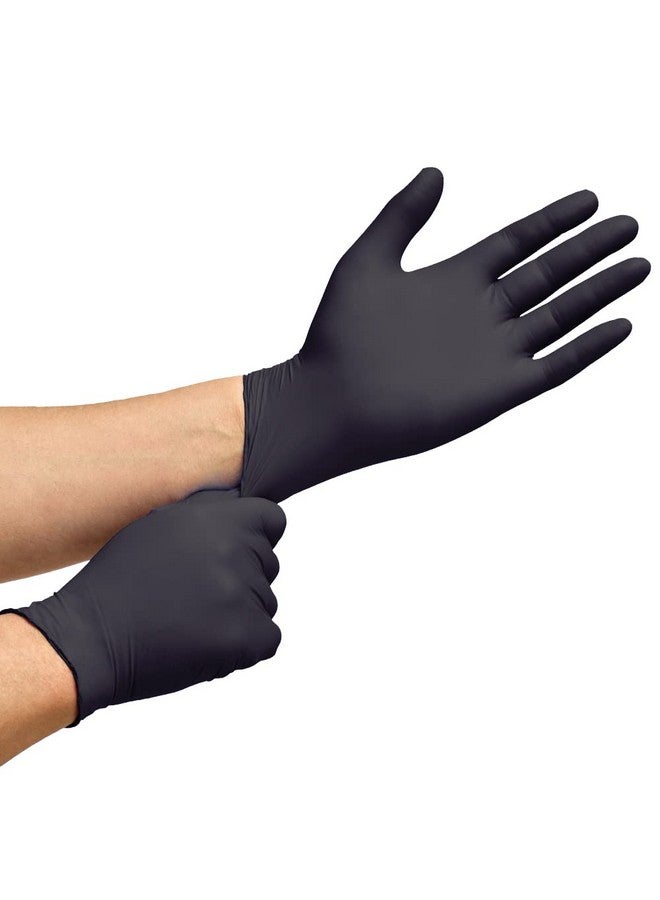 Inspire Inspire Black Nitrile Gloves HEAVY DUTY 6 Mil Nitrile Chemical Resistant Medical Cooking Cleaning Disposable Black Gloves (Black Nitrile Box Of 100, Medium) - Image 2