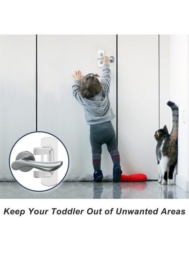 Matenf Childproof Door Lever Lock (2 Pack) Prevents Toddlers Pets From Opening Doors, Door Handle Lock for Babyproofing, Durable Safe ABS Material Strong Adhesive, No Drill Tool Needed Easy to Install - Image 2