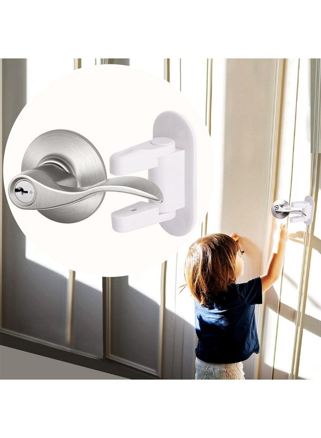 Matenf Childproof Door Lever Lock (2 Pack) Prevents Toddlers Pets From Opening Doors, Door Handle Lock for Babyproofing, Durable Safe ABS Material Strong Adhesive, No Drill Tool Needed Easy to Install - Image 1
