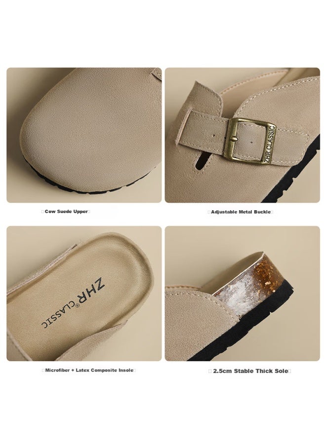 Zhr Bokken Women's Shoes, Couple Style, Closed-toe, Slip-on, Versatile Commuter Shoes For Women, Jq03, Sand Color, Size 34 - Image 3