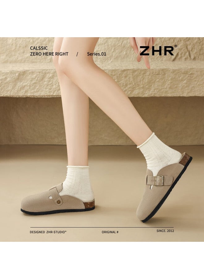 Zhr Bokken Women's Shoes, Couple Style, Closed-toe, Slip-on, Versatile Commuter Shoes For Women, Jq03, Sand Color, Size 34 - Image 4