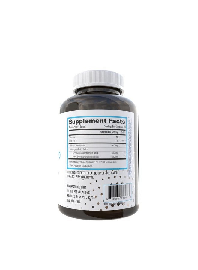 NuEthix Formulations NuEthix Formulations Fatty Acids Pro EPA-DHA Fish Oil Dietary Supplement, Super Concentrated and Purified Fish Oil Blend for Optimal Wellness, 90 Gel Capsules  - Image 5
