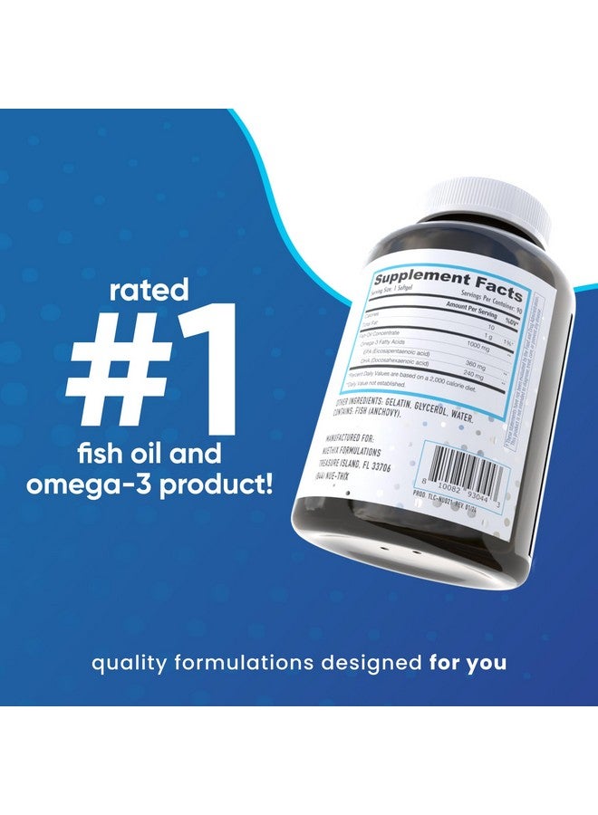NuEthix Formulations NuEthix Formulations Fatty Acids Pro EPA-DHA Fish Oil Dietary Supplement, Super Concentrated and Purified Fish Oil Blend for Optimal Wellness, 90 Gel Capsules  - Image 3