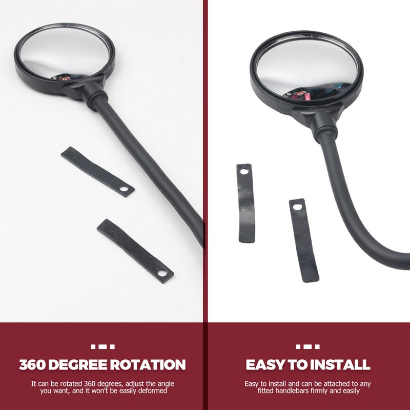 2pcs Bike Mirror Motorcycle Rear Mirror Adjustable Bike Handlebar Rearview Mirror - Image 4
