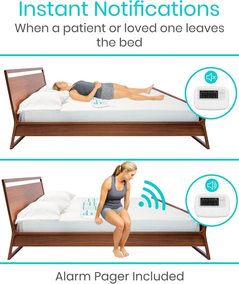 VIVE Wireless Bed Alarm - Motion Sensor Kit for Elderly Dementia Patients - Weight Movement Pressure Pad Detector - Automatic Health Alert System for Mat Elderly - Image 2