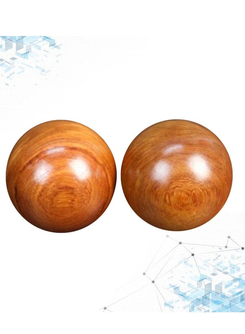 Zikra 2 PCS Wooden Round Balls, Meditation Balls Qigong Balls Massage Ball Hand Massage Ball Chinese Health Exercise Balls for Relaxation Hand Therapy 4CM - Image 4