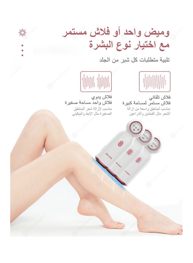 ملاي ماكينة إزالة الشعر بالليزر بتقنية IPL أبيض/ وردي - Image 3