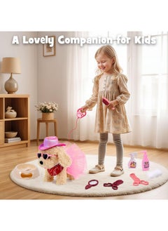 G.C Dog Toys For Kids Girls, Remote Control Walking Barking Electronic Interactive Stuffed Puppy Plush & Accessories Toys Pretend Play Pet Care Playset, Gifts For Toddlers Girls 3 4 5 6 Year Old  - Image 5