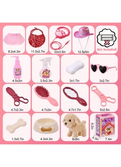 G.C Dog Toys For Kids Girls, Remote Control Walking Barking Electronic Interactive Stuffed Puppy Plush & Accessories Toys Pretend Play Pet Care Playset, Gifts For Toddlers Girls 3 4 5 6 Year Old  - Image 2