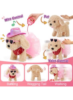 G.C Dog Toys For Kids Girls, Remote Control Walking Barking Electronic Interactive Stuffed Puppy Plush & Accessories Toys Pretend Play Pet Care Playset, Gifts For Toddlers Girls 3 4 5 6 Year Old  - Image 3