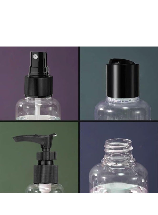 HASANAT ESSENTIALS 9in1 Pack Travel Bottles Clear Plastic Squeeze Bottles Flip Cap Plastic Bottle Travel Bottle Set Shampoo Lotions Body Soap Creams Travel Bottles for Toiletries Kit Refillable Dispenser - Image 2