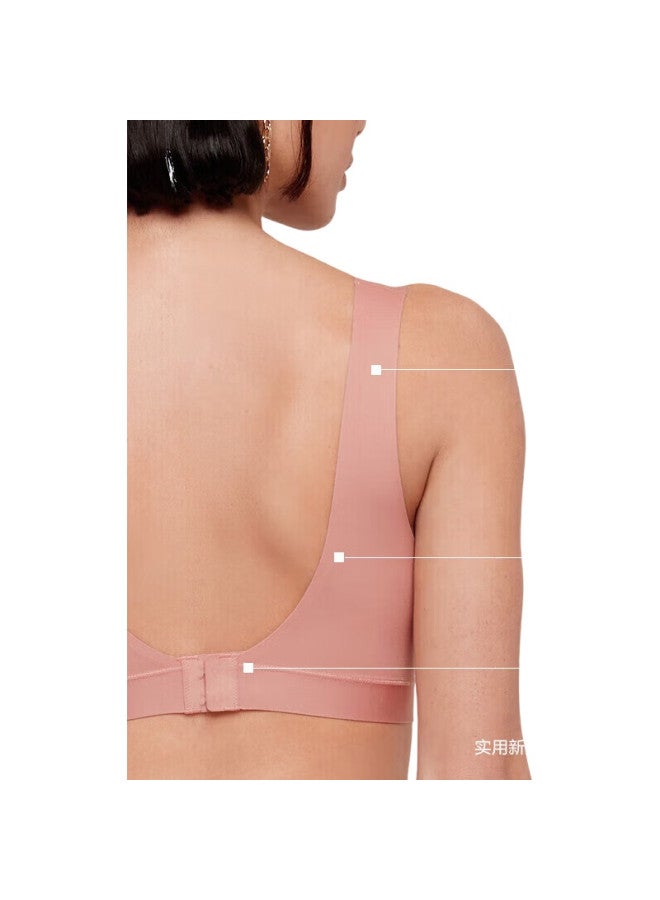 AIMER Non-Wired Antibacterial, Nonobra High-Elastic V-Neck Vest Bra, Am176141, Skin Color, Size 170 - Image 1