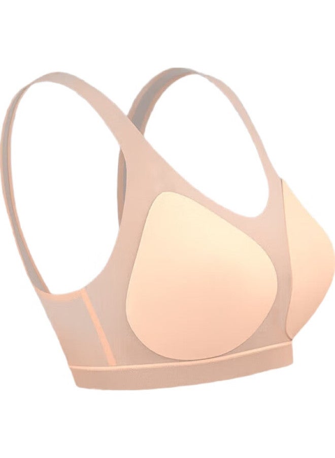 AIMER Non-Wired Antibacterial, Nonobra High-Elastic V-Neck Vest Bra, Am176141, Skin Color, Size 170 - Image 2