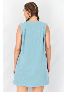 Splendid Women Pleated Sleeveless Mini Dress, Emerald Bay  - Image 3