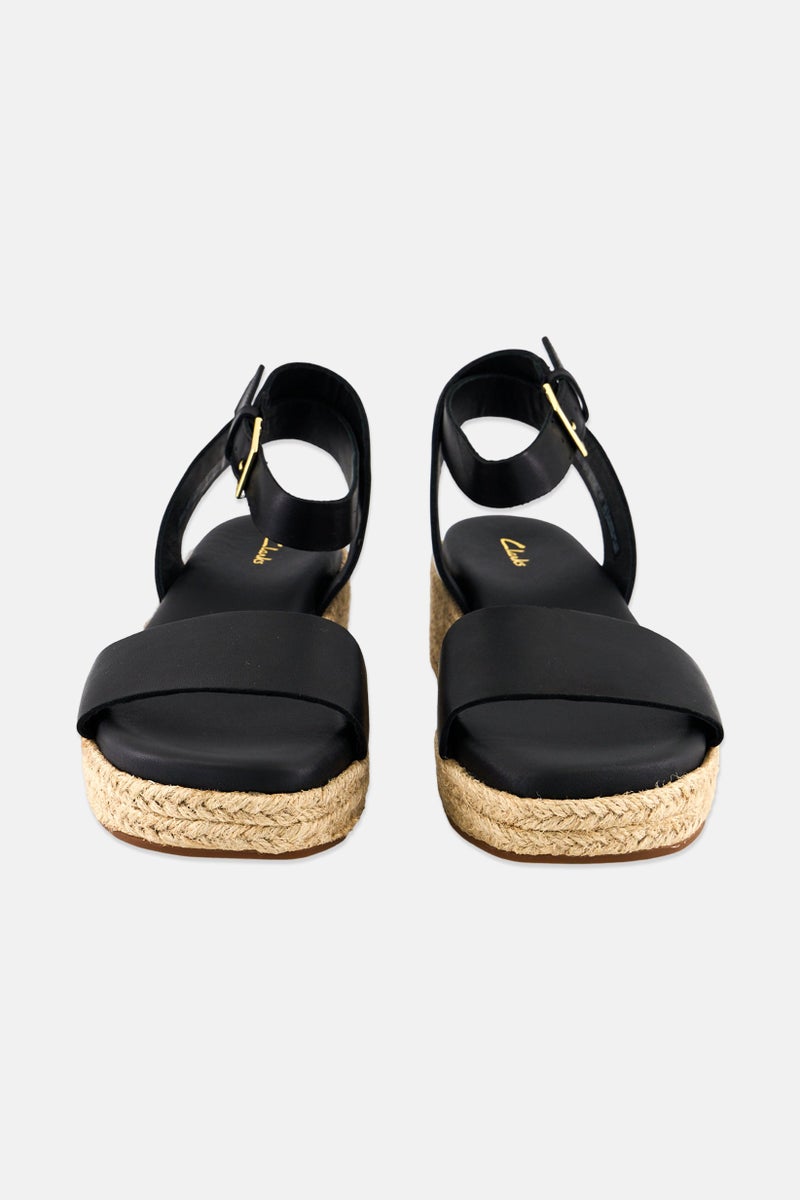 clarks Women Adjustable Buckle Sandal, Black - Image 3