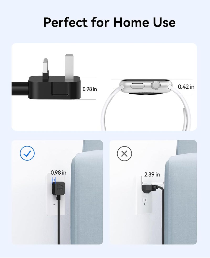 أوريكو مقبس طاقة سفر ORICO، 2 مقبس 3 منافذ USB (1 USB-C)، 3250 واط 13 أمبير، سلك تمديد مضغوط وقابل للف لضروريات السفر الفندقي معتمد للرحلات البحرية - AP3 أسود - Image 4
