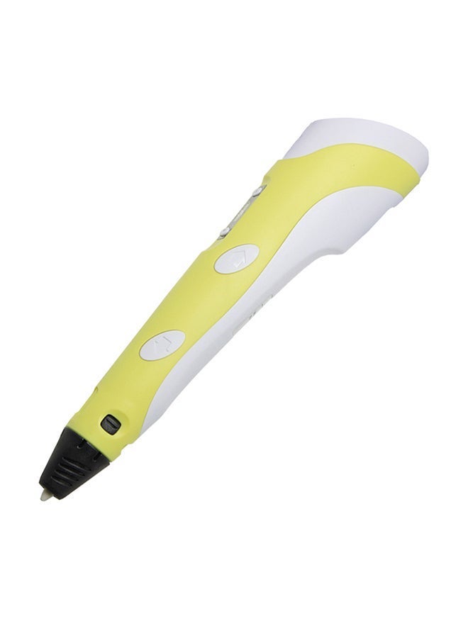Gulf Trend 3D Printing Pen With ABS Pen Holder And 1 Roll 10m PLA Filament – Yellow – Creative Drawing Tool For Kids And Adults – Lightweight, Heat-Safe, Easy To Use – Ideal For Art, School Projects, DIY Crafts, 3D Model Design & Gift Ideas - Image 1