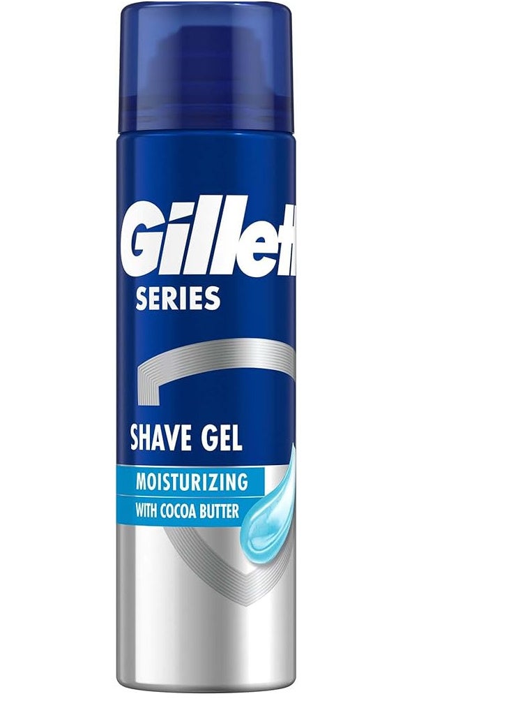 Mixed Set Of 2 Gillette Series shaving gel And Aloe Vera 200 ml Mixed with Gillette Series Moisturising With Cocoa Butter Shave Gel 200ml