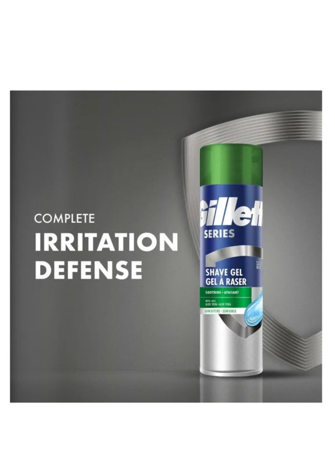 Mixed Set Of 2 Gillette Series shaving gel And Aloe Vera 200 ml Mixed with Gillette Series Moisturising With Cocoa Butter Shave Gel 200ml