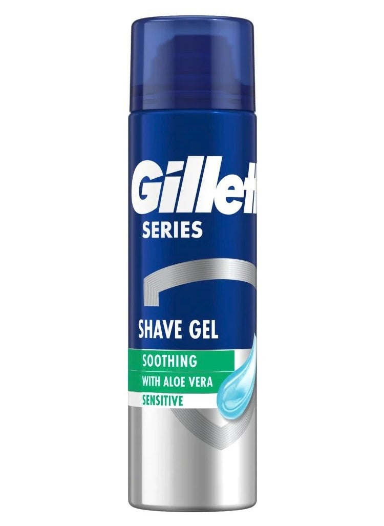 Mixed Set Of 2 Gillette Series shaving gel And Aloe Vera 200 ml Mixed with Gillette Series Moisturising With Cocoa Butter Shave Gel 200ml