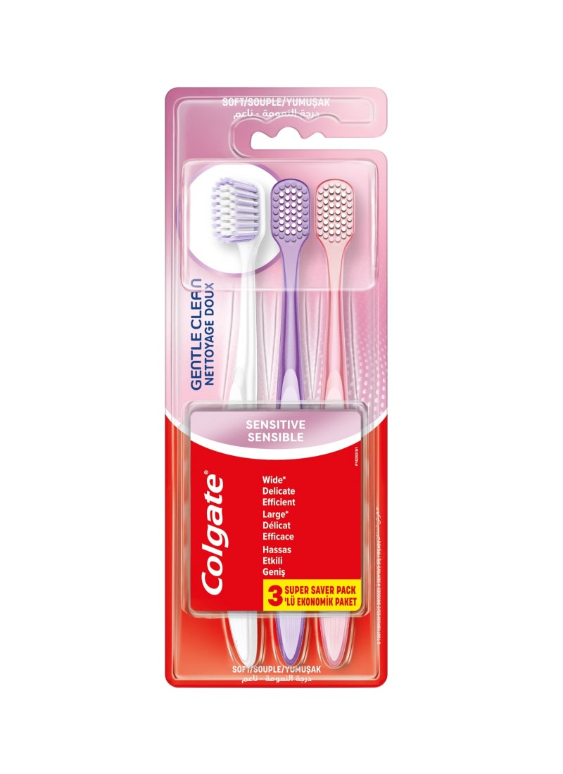 Colgate Sensitive Gentle Clean Soft Toothbrush 3 Pcs