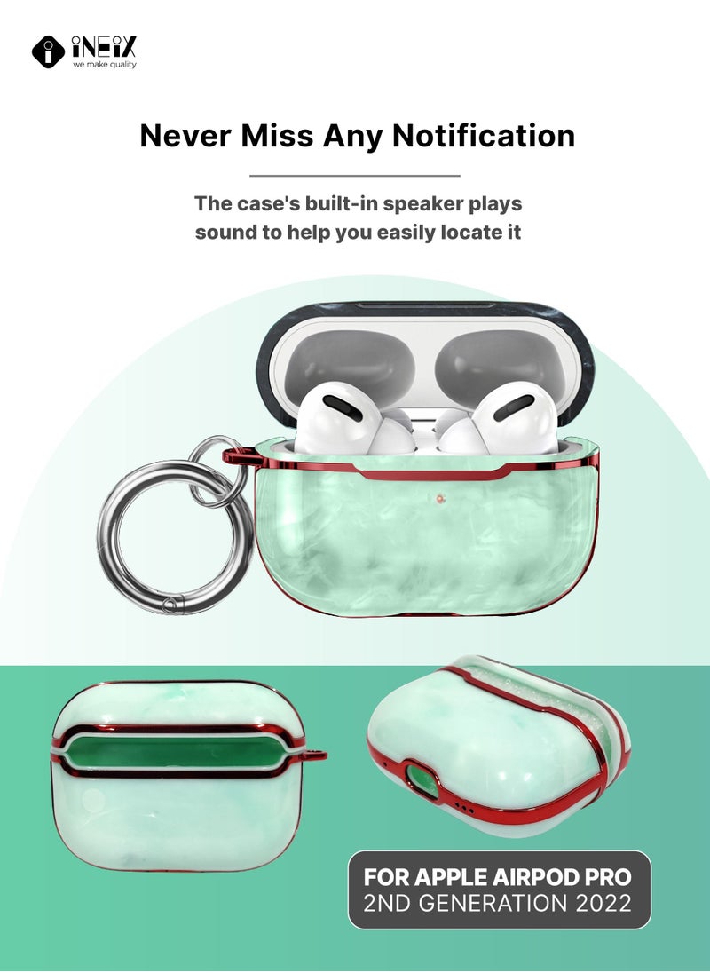INEIX - Luxury Glossy Design Shockproof Case for Apple Airpod Pro 2-2022-Green/ Red - Image 1