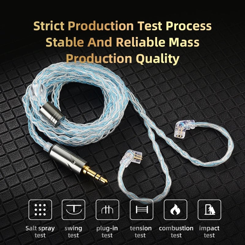 QKZ T1 Earphone Cable QDC Type Copper Silver-plated Upgrade Cable 3.5mm Wired Headphones For KZ ZSN PRO ZS10 pro EDX TRN Cca, Silvery - Image 5