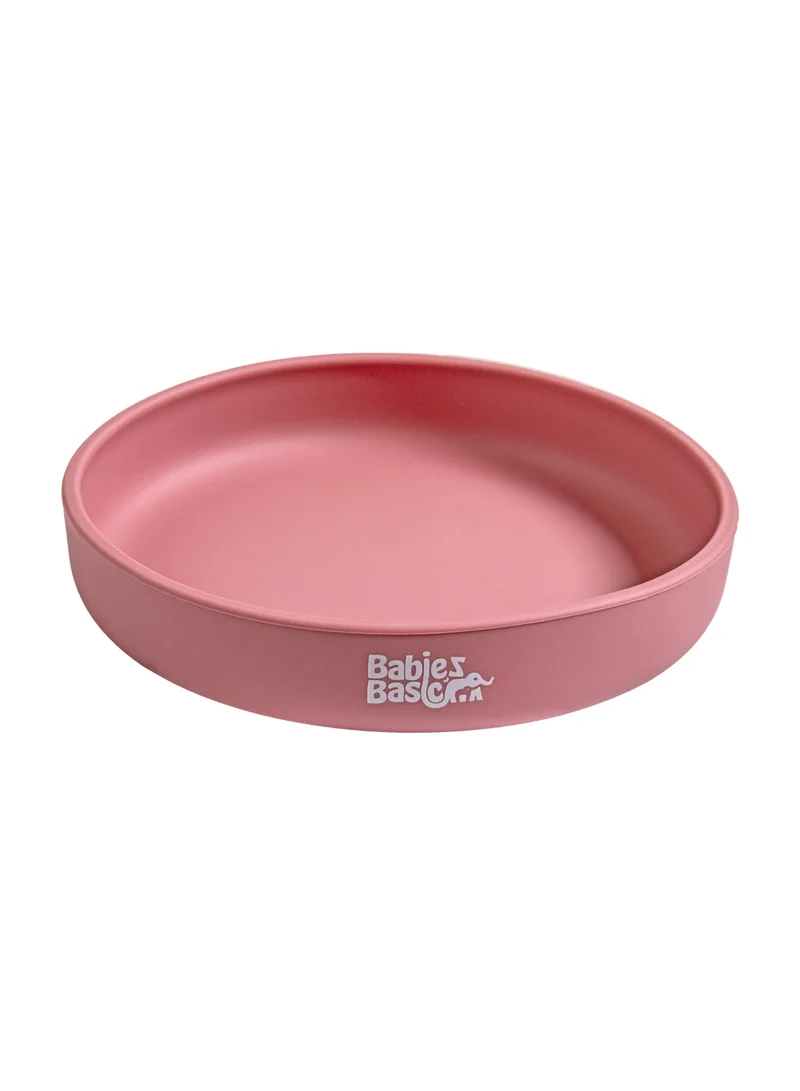 Babies Basic Babies Basic Silicone Feeding Plate with Suction  - Pink
