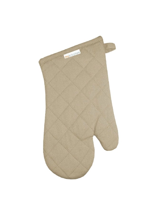 Mukitchen Machine Washable Solid Pattern Cotton Mitt Light Brown 16.8 x 30.8 x 3 cm 6004-1309 - Image 2