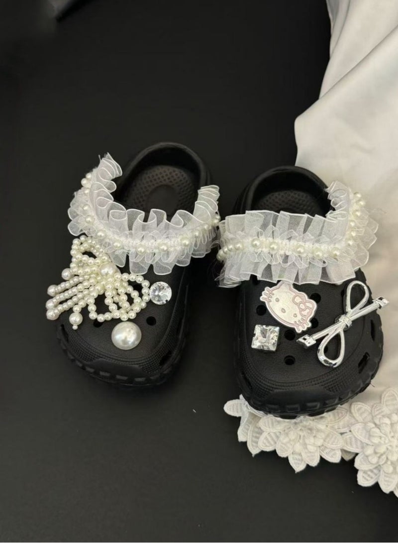 Children's Pearl Mesh Perforated Shoes With Soft Soles And Versatile Sandals  - Image 1